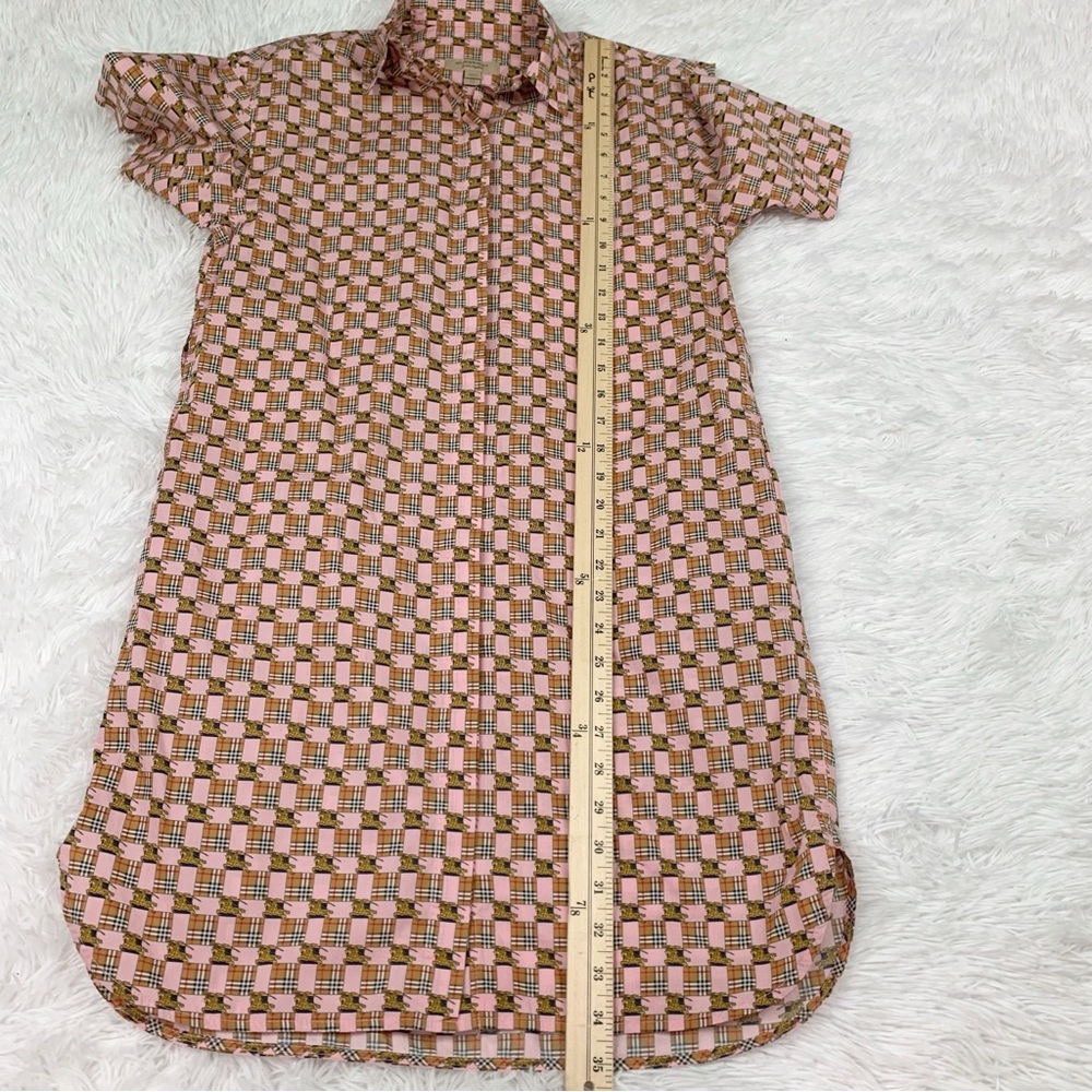 Burberry short sleeve checkered‎ shirt Dress tie waist front pockets - Picture 3 of 9